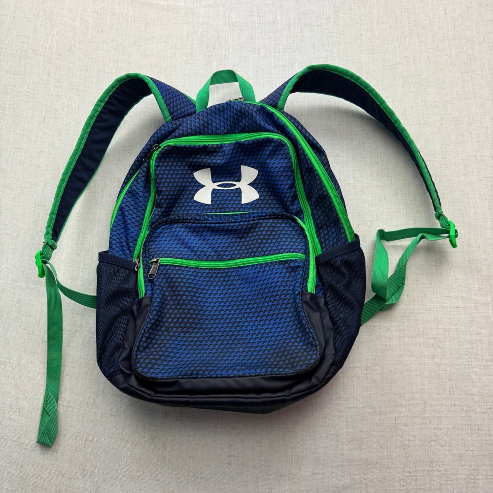 Under Armour Backpack Kids One Size Blue Green Geometric 1256655 Sporty School